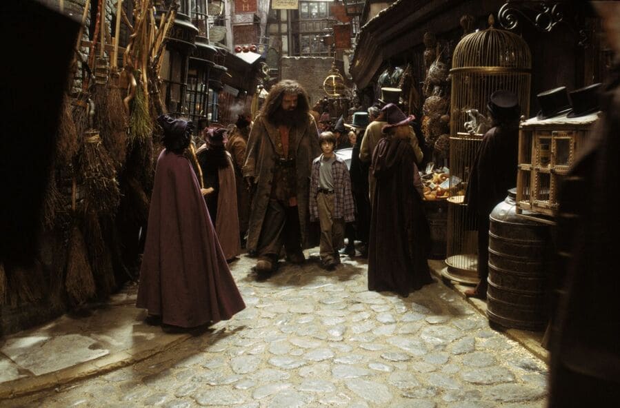 Хагрид и Гарри в Косом Переулке